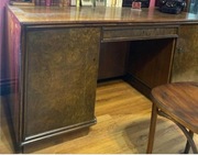 Biurko duże Bauhaus 1930 Niemcy art deco orzech dwustronne 160x78x77