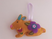 OZDOBA ŚWIĄTECZNA KRÓLICZEK WIELKANOC FILC HAND MADE