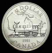 Kanada 1 dolar, 1981 100 rocznica - Kolej transkontynentalna