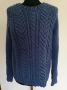Sweter Hand Made Niebieski Damski R XS S Ręcznie Robiony BDB