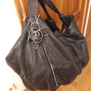 Parfois czarna toberka zamki shopper worek