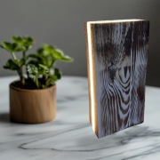 Lampka Nocna Drewniana Led 