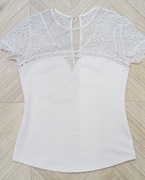 Biała bluzka damska r36 koronka