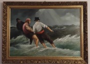 Obraz olejny, "Rybacy", 75x55 cm