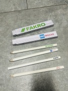 Miara drewniana, składana, calówka 2szt + ołówek stolarski 4szt