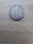 Niemcy - Cesarstwo 10 pfennig 1875 stan IV; duża tarcza