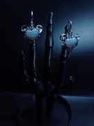 Kolczyki Gothic Serce Srebrne Y2K Coquette Dark Aesthetic