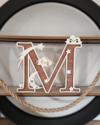 Drewniana litera imienia dziecka 3D na ścianę