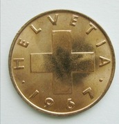 2 rappen rappeny 1967 Szwajcaria mennicze
