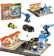 Tor Policyjny Parking + Stacja Benzynowa 54 el. Helikopter Auta 