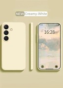 Kremowe silikonowe etui na Galaxy s25 plus i s24 plus 