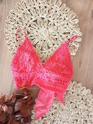 Piękny koronkowy croptop damski stanik gorset letni damski bluzka top