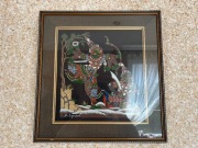 Obraz ręcznie malowany za szkłem – scena z Ramakien Tajlandia 41 x 43 cm 