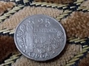 Francja 25 centimes, 1904r.Nikiel