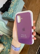 Case iPhone 16 etui silikonowe nowe logo apple fioletowe