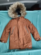 Kurtka C&A Raintex 116 brązowa wodoodporna kaptur z futrem 