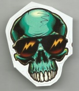 Naklejka - Czaszka zielona w okularach