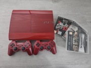 Ps3 Superslim Red 500gb + 2 Pady 3 Gry