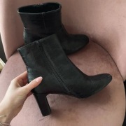 Czarne botki kostkę buty słupku wężowe 38 sinsay