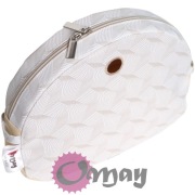 Beżowy organizer do Obag MOON LIGHT frezy zamek hummus 2 kieszenie OMAY