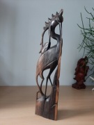 Drewniana czapla duża 45cm wys drewno egzotyczne