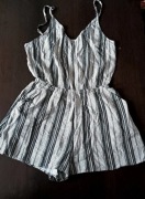 H&M szorty + top luźne wdzianko we wzory biało-czarne