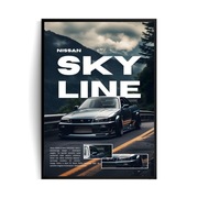 Nissan Skyline plakat w ramie A4 20x30 obraz ramka