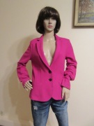 MARC CAIN żakiet damski wełniany fuksja cudo 100% wełna parzona _ L