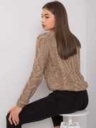 Ciemnobeżowy sweter w warkocze Milford 