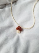 Naszyjnik ręcznie robiony z grzybkiem borowikiem prawdziwkiem 