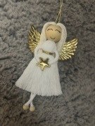 Aniołek ze sznurka, zawieszka na choinkę, ozdoby świąteczne