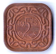 SURINAM 5 centów 1988, KM# 12.1b, AU