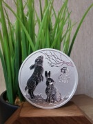 Srebrna moneta rok Królika 2023 r , 2 oz , Lunar III 2 uncje 