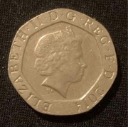 Wielka Brytania. 20 pensów. Twenty pence. 2014. Elżbieta II.