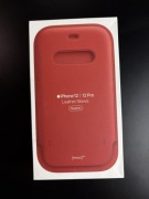 iPhone 12 pro leather sleeve scarlet etui czerwone