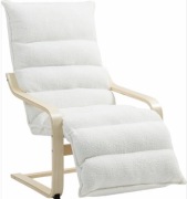 fotel wypoczynkowy HOMCOM drewniany biały