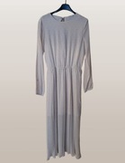 Kremowa sukienka maxi plisowana Sinsay r. S odkryte plecy boho wesele