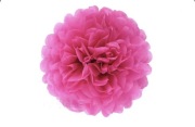 Pompon z bibuły fuksja 25 cm 5 sztuk