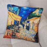 45x45 cm Granatowa Poszewka Van Gogh Niebieska Obraz Malarz Kawiarnia