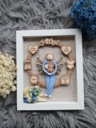 Metryczka pamiątka chrztu dla chłopca ramka 3D upominek na chrzest