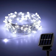 Lampki solarne ogrodowe do ogrodu 7m na balkon led