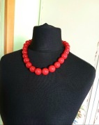 Naszyjnik - Czerwone korale- Kolczyki