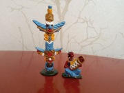 Indianka z dzieckiem , totem Apacze figurki z PRL