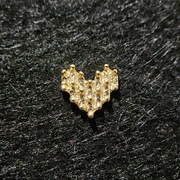 Ozdoby 3d, biżuteria z cyrkoniami, charms - heart, 1szt.