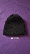 Czapka handmade zima wełna wool czarna 