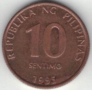 Filipiny 10 sentimo centymów 1995 -  17 mm - nr 2