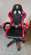 Fotel biurowy czerwono czarny gamingowy 
