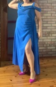 SUKIENKA NIEBIESKA DŁUGA WIECZOROWA 46