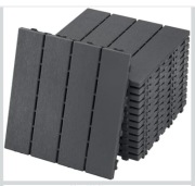 Płytki tarasowe VANCHEMO 30x30 cm antracyt – imitacja drewna z drenażem