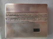 Posrebrzana papierośnica Alpacca, unikatowe sygnowanie . 